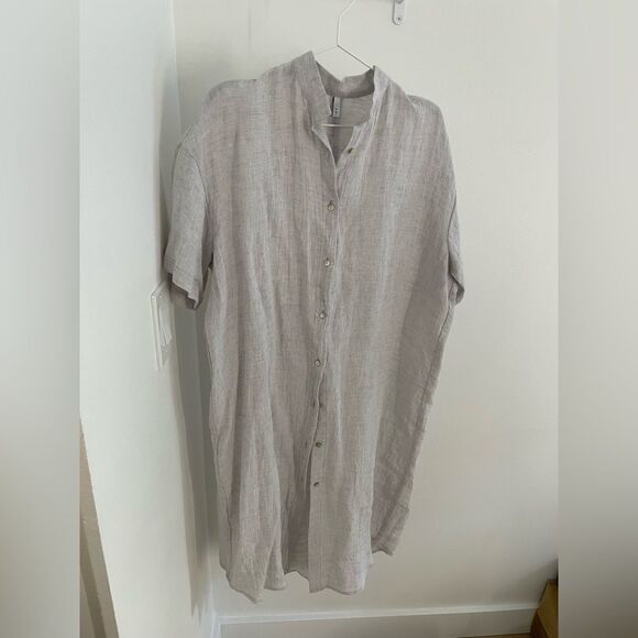 PRIORY Tenn Dress in Light Grey Linen Size S/M - Picture 9 of 9